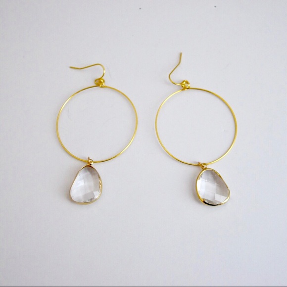 Glass Charm Hoop Earrings - Picture 2 of 4